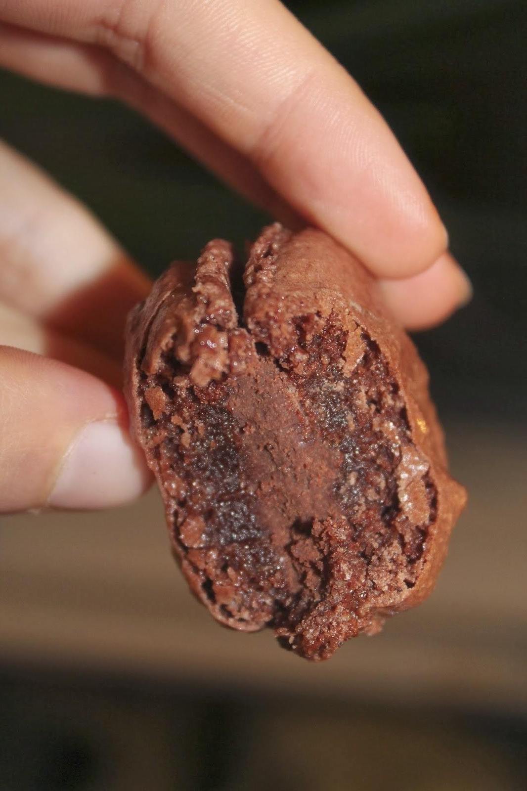 Macarons med chokolade