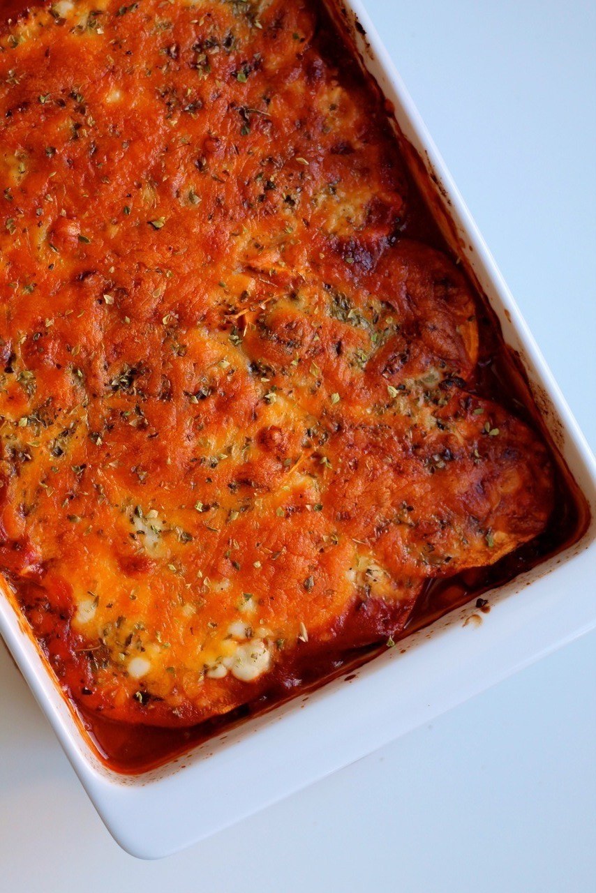 Lasagne med søde kartofler og ost
