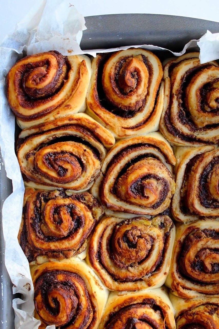 Kanelsnegle med vaniljecreme