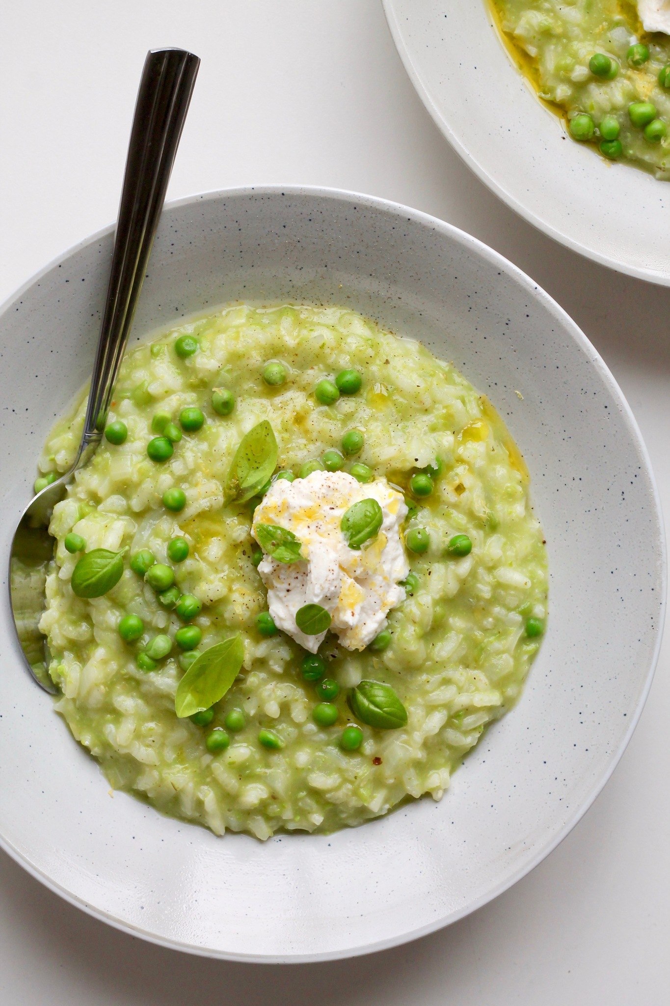 Ærterisotto med ricotta og citron