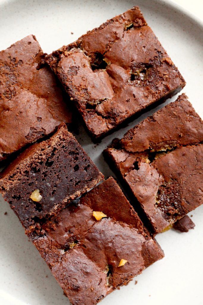 Konfekt brownie med mørk chokolade