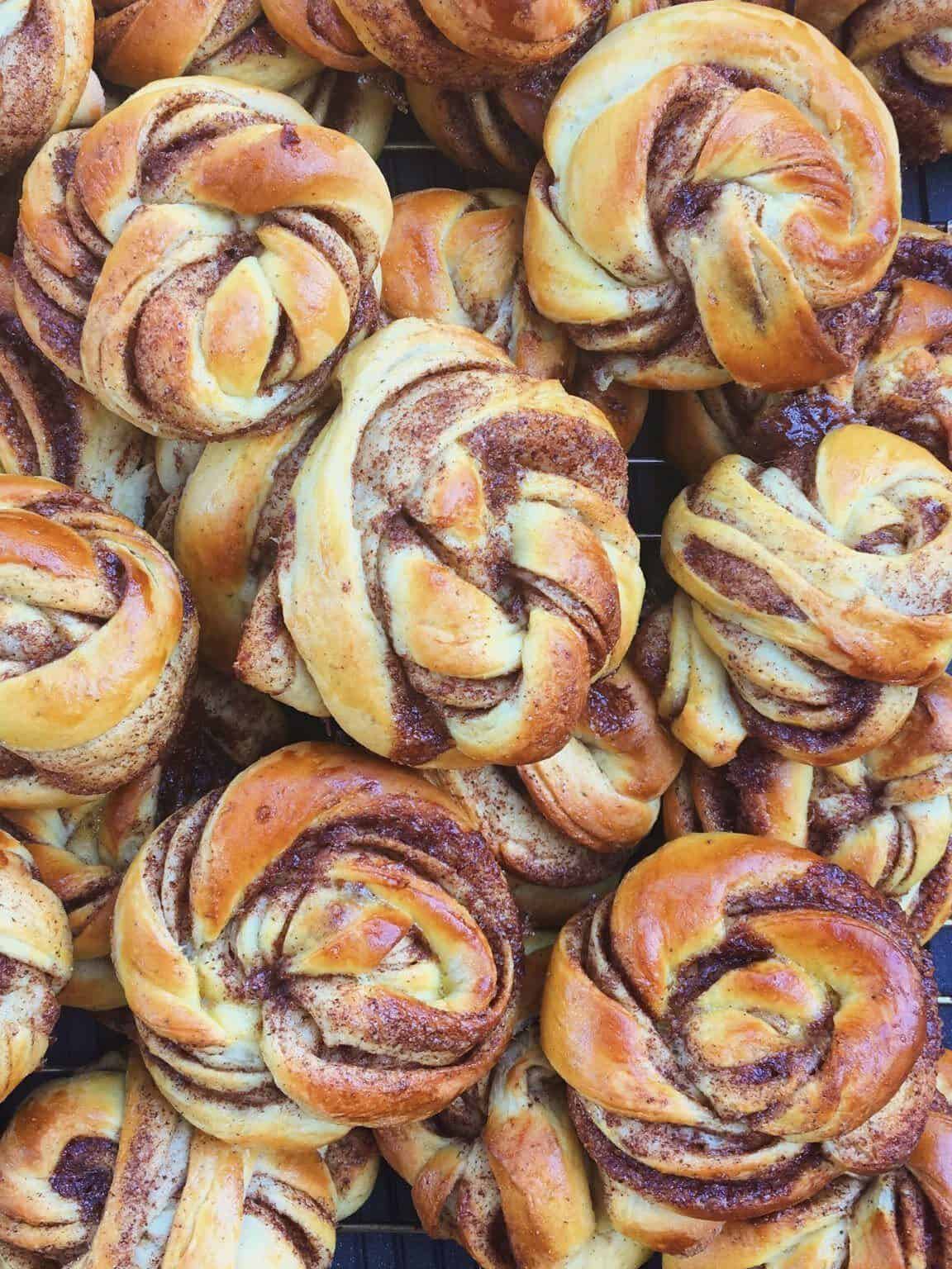 Kanelsnurrer med marcipan