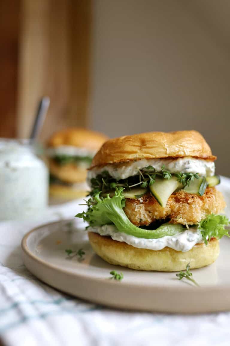 Fiskeburger med tartarsauce