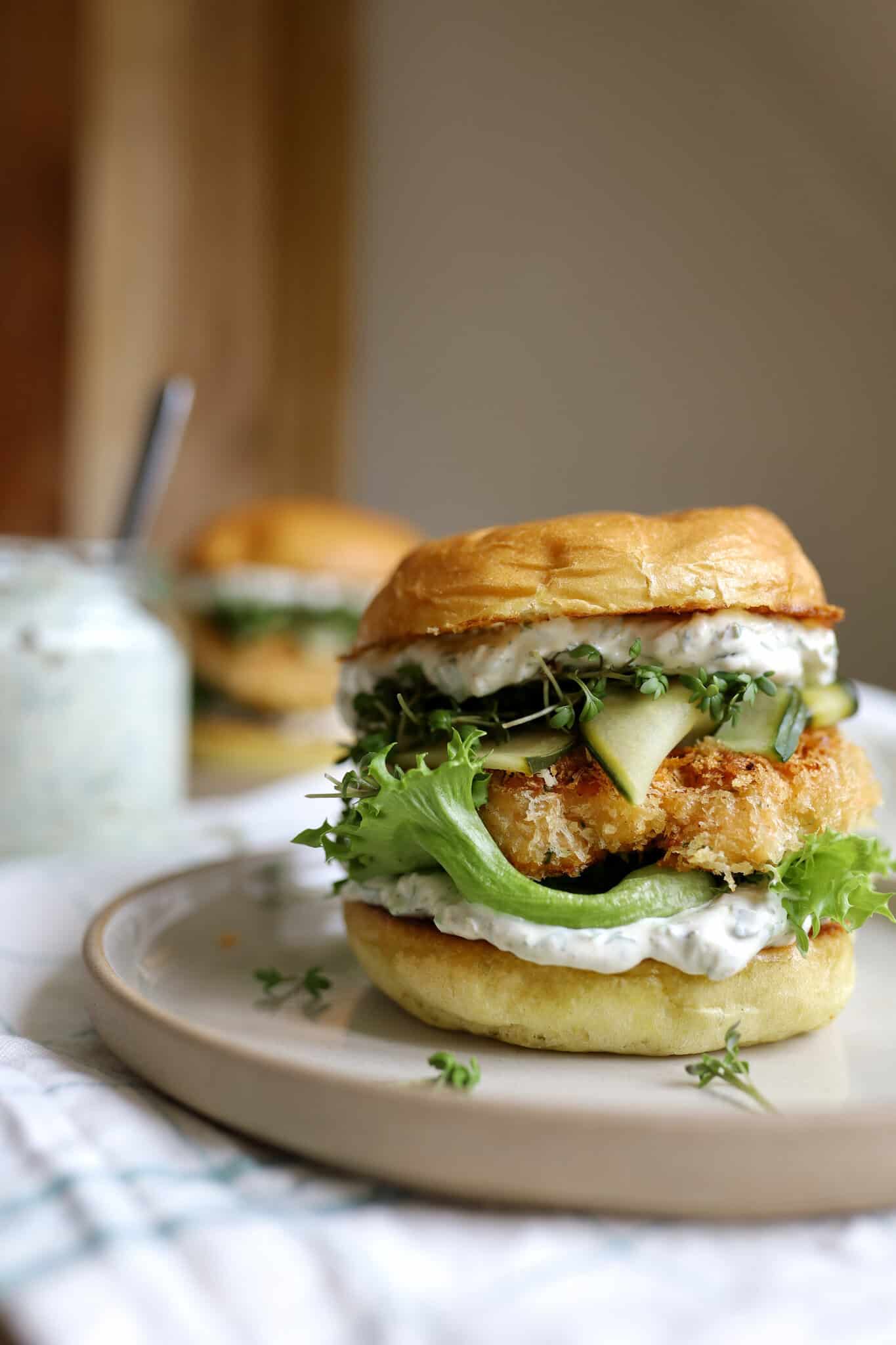 Fiskeburger med tartarsauce